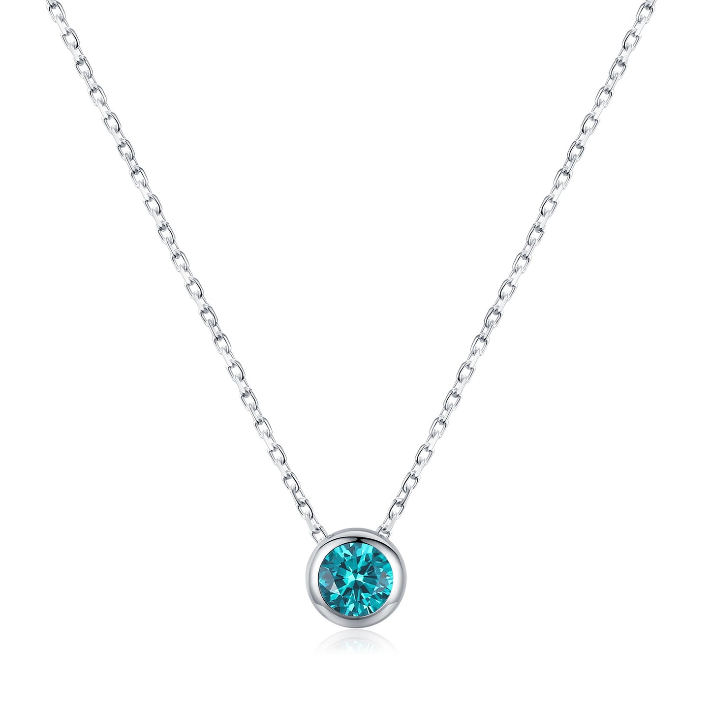 Planderful Collection S925 Sterling Silver British Vintage Paraiba Zircon Pendant Necklace Women – Small Personality Charm