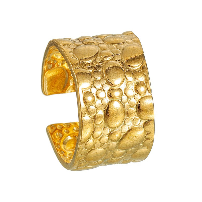 Stainless Steel Ring Everyday Genie By Planderful Collection Unisex Adjustable Bold Geometric Oil Drop Jewelry