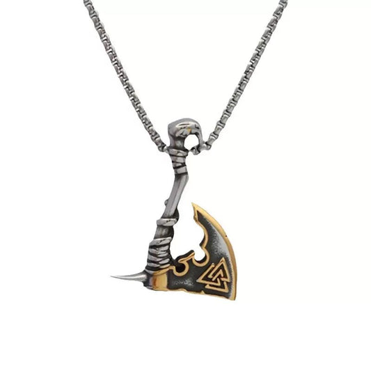 Viking Axe Necklace Stainless Steel By Planderful Collection For Men And Women Unisex Trendy Hip Hop Pendant