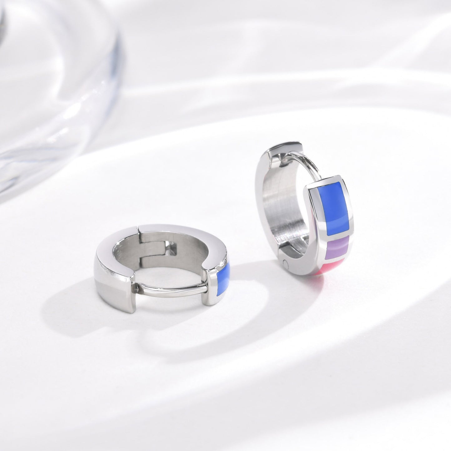 Planderful Unisex Stainless Steel Colorful Earrings