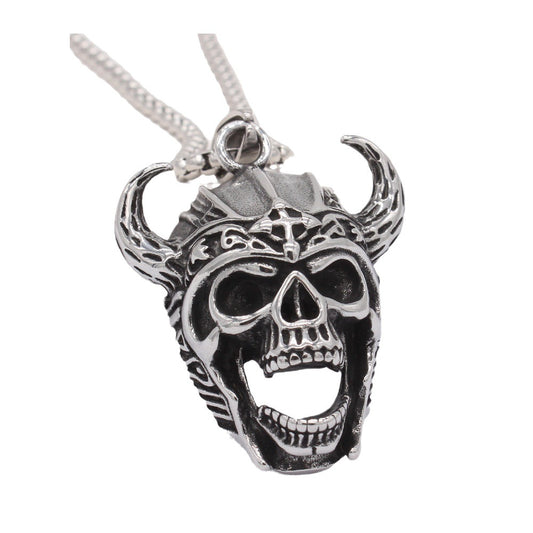 Thor Bull Skull Pendant Titanium Steel By Planderful Unisex Retro Protection Necklace