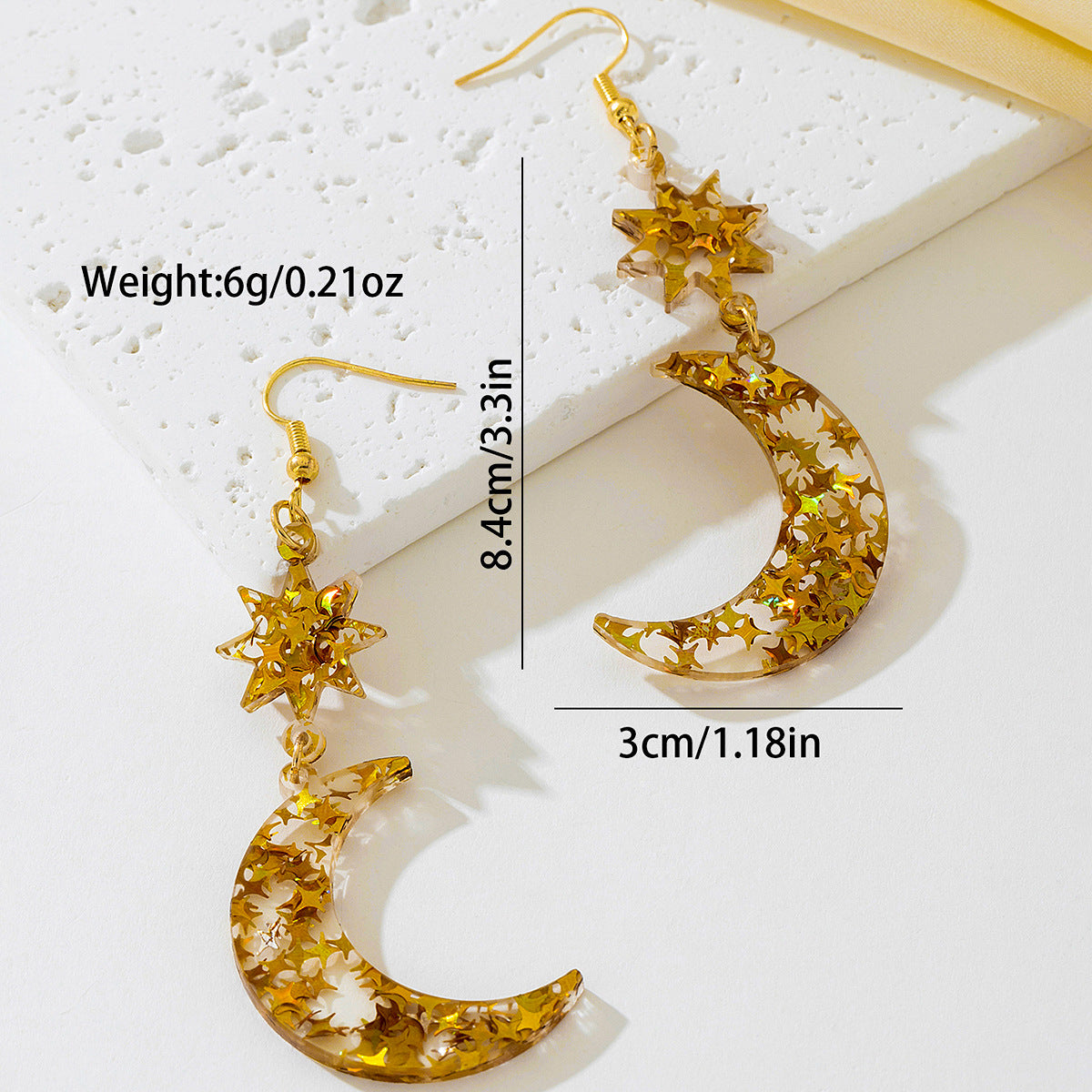 Planderful Vienna Verve Earrings – Stylish Glitter Star Moon Design