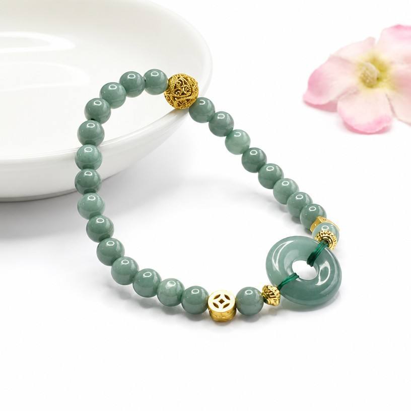 Blue Water Jadeite Classic 5.8 mm Beaded Bracelet