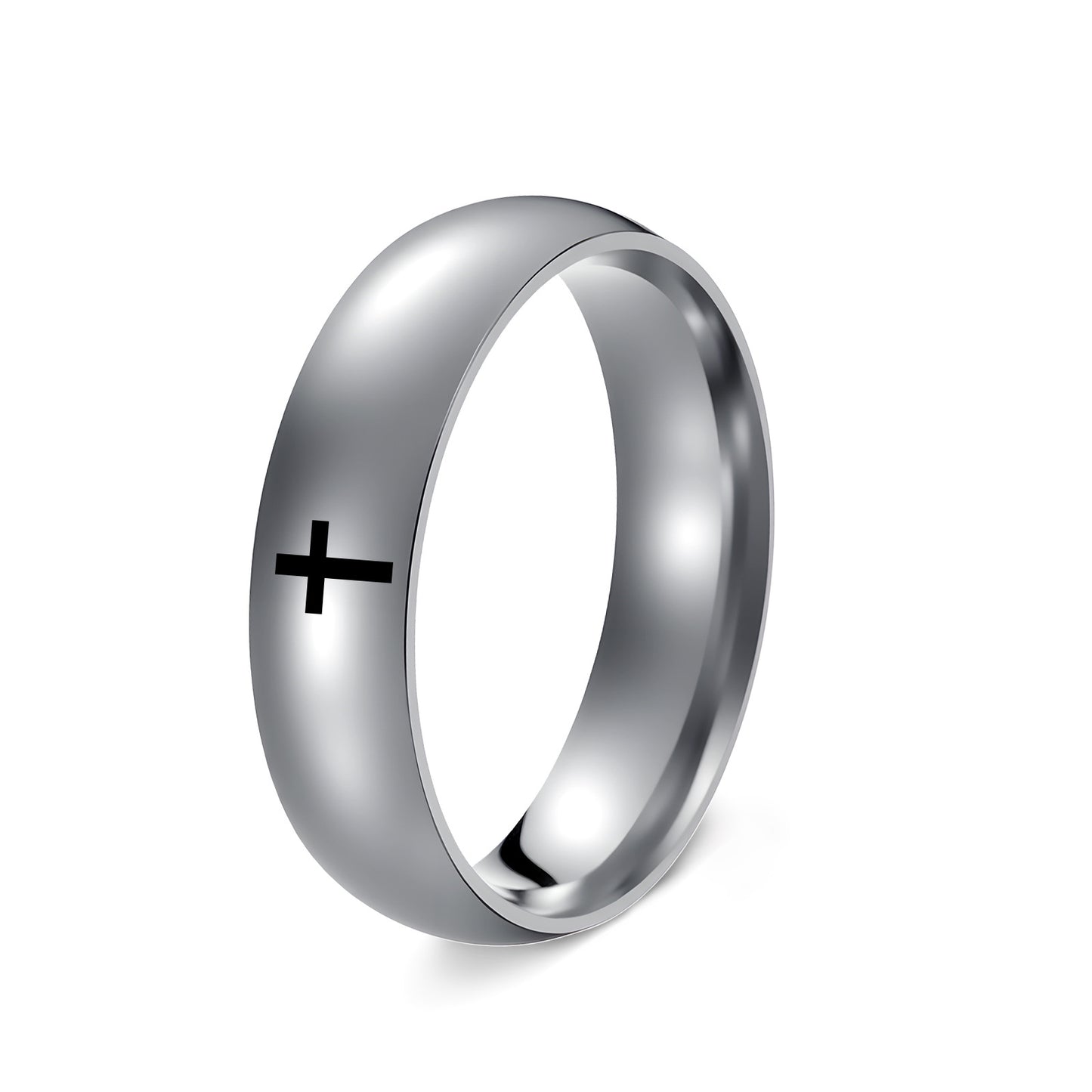 Planderful Everyday Genie Stainless Steel Cross Ring Unisex Sizes 6 7 8 9 10 11 12 Durable Protection