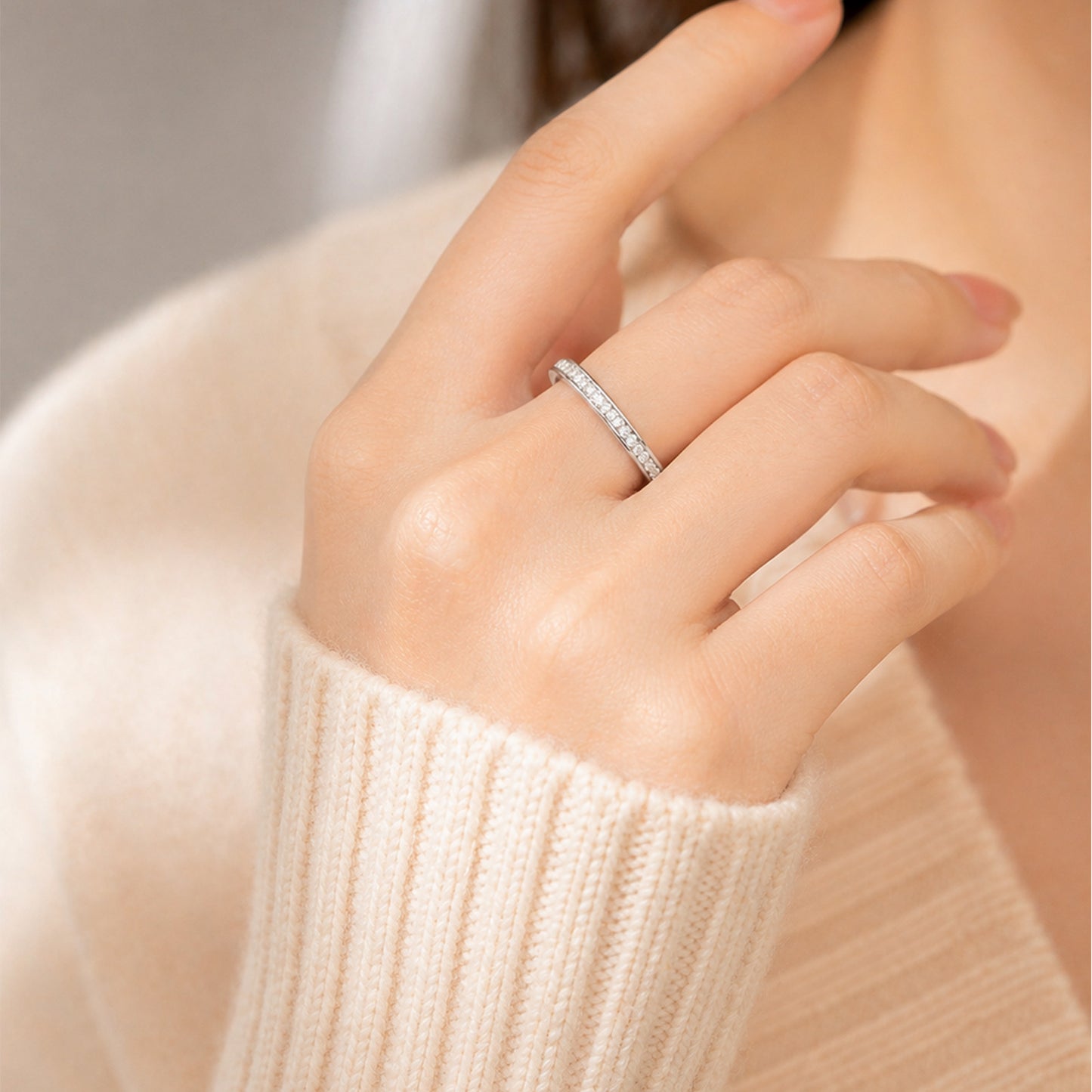 Planderful Collection Everyday Genie Stainless Steel Two Tone 2mm Zircon Ring For Couples