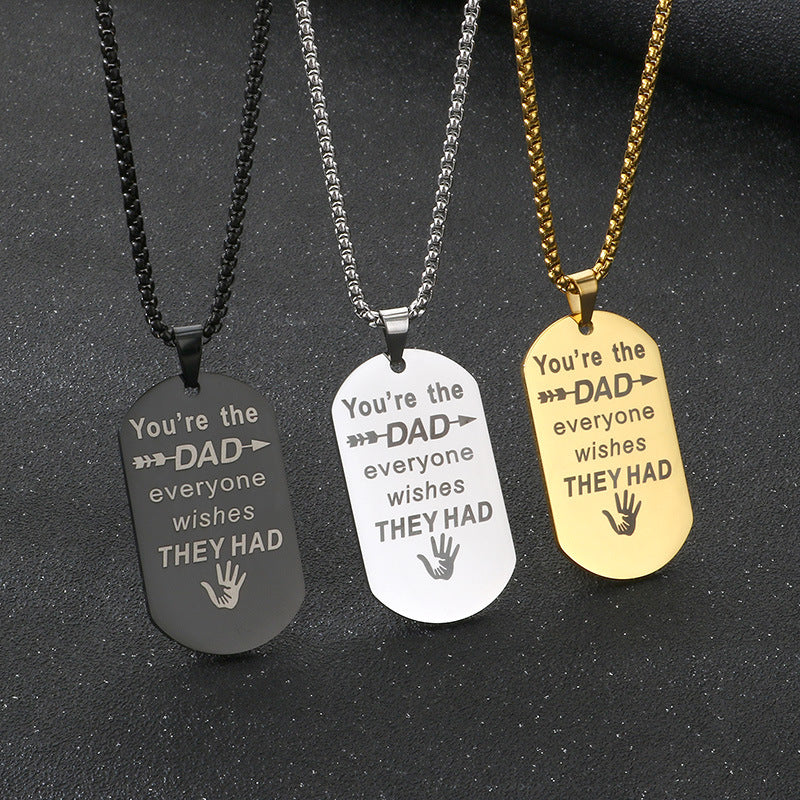 Planderful Dad Birthday Gift Stainless Steel Pendant Men