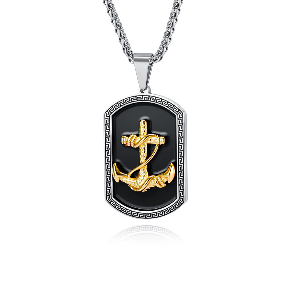Stainless Steel Vintage Gold-Plated Necklace