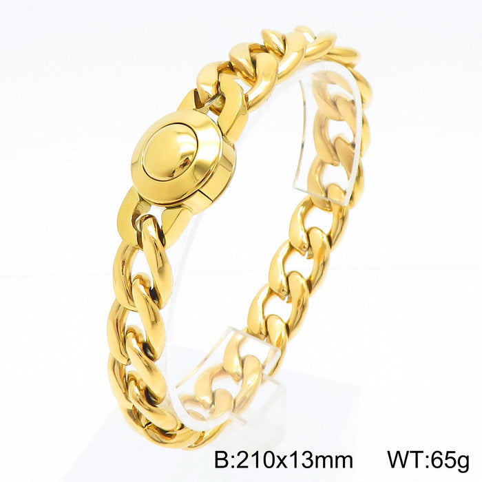 Bracelet Of The – Cnc Zircon Cuban Chain Titanium Steel Men's