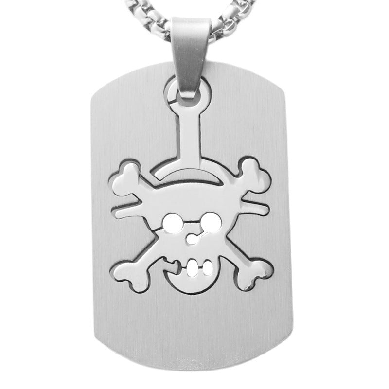Trendy Men's Personalized Titanium Steel Skull Pendant Necklace - Retro Style by Planderful