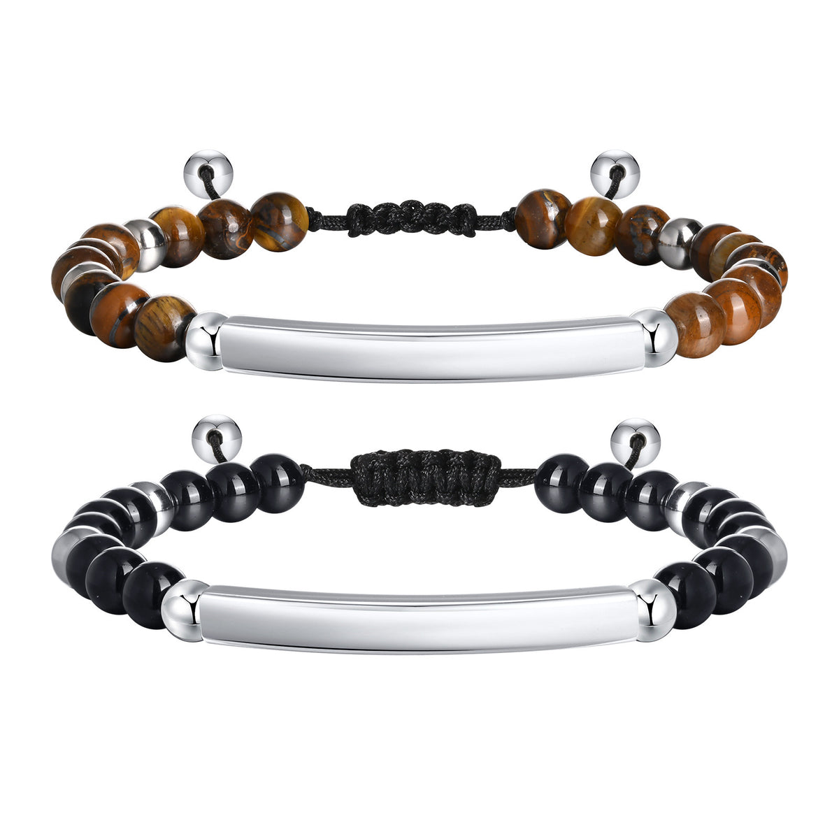 Tiger's Eye Adjustable Stainless Steel Bracelet