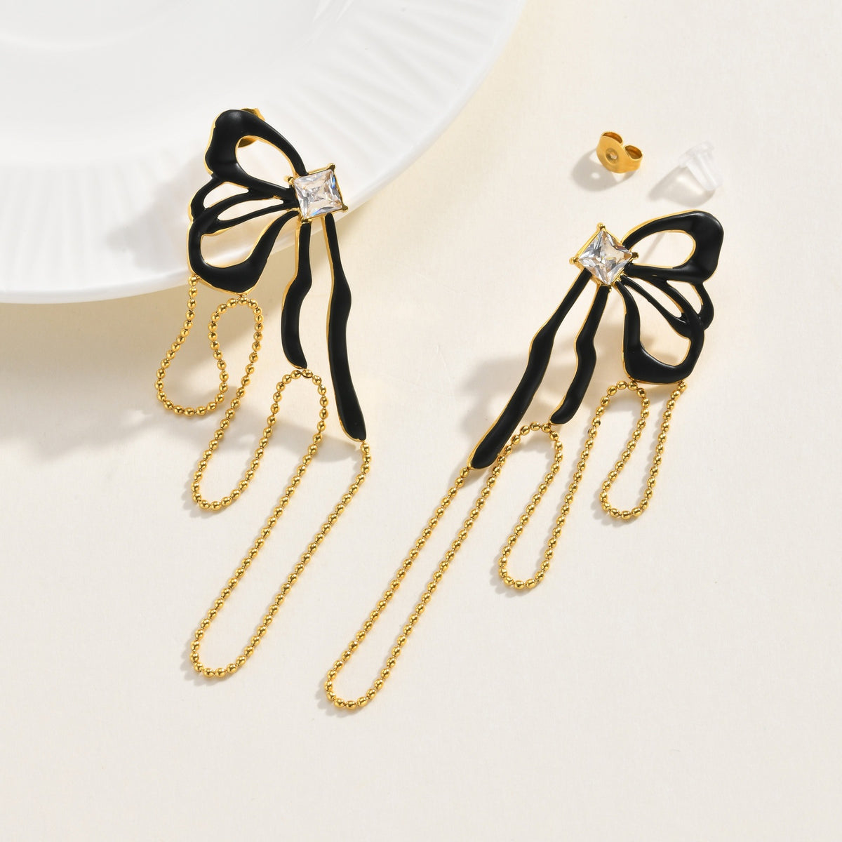 Stainless Steel Zircon Earrings