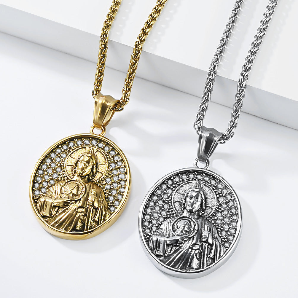 Stainless Steel Zircon Vintage Necklace