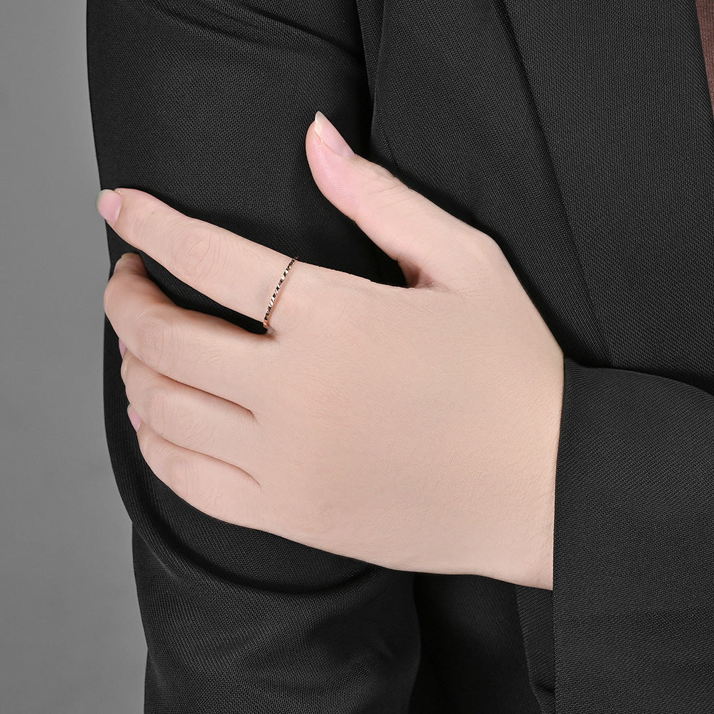 Planderful Titanium Steel Ring For Women 1mm Minimalist Elegant Everyday Jewelry