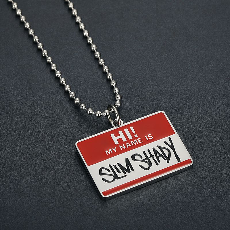 Planderful Hip Hop Pendant Necklace Durable Titanium Steel Eminem Style For Rap Fans Urban Collectors