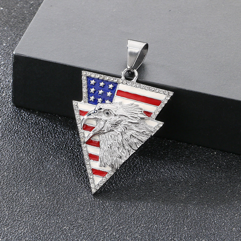 Planderful Eagle Pendant For Men Dripping Oil Pentagram