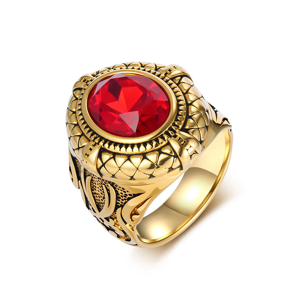 Planderful Zulfikar Sword Ring Retro Titanium Stainless Steel Zircon Unisex Fashion Jewelry Size 8 9 10 11 12