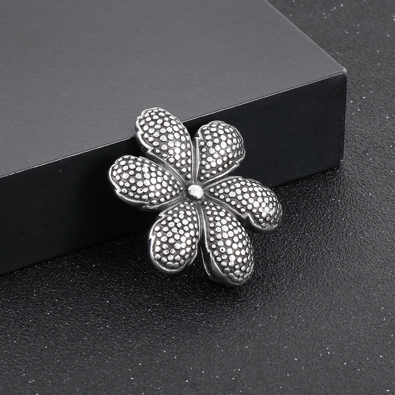 Old Creative Turtle Pendant, Retro Polka Dot Flower Turtle Devil's Eye Titanium Necklace