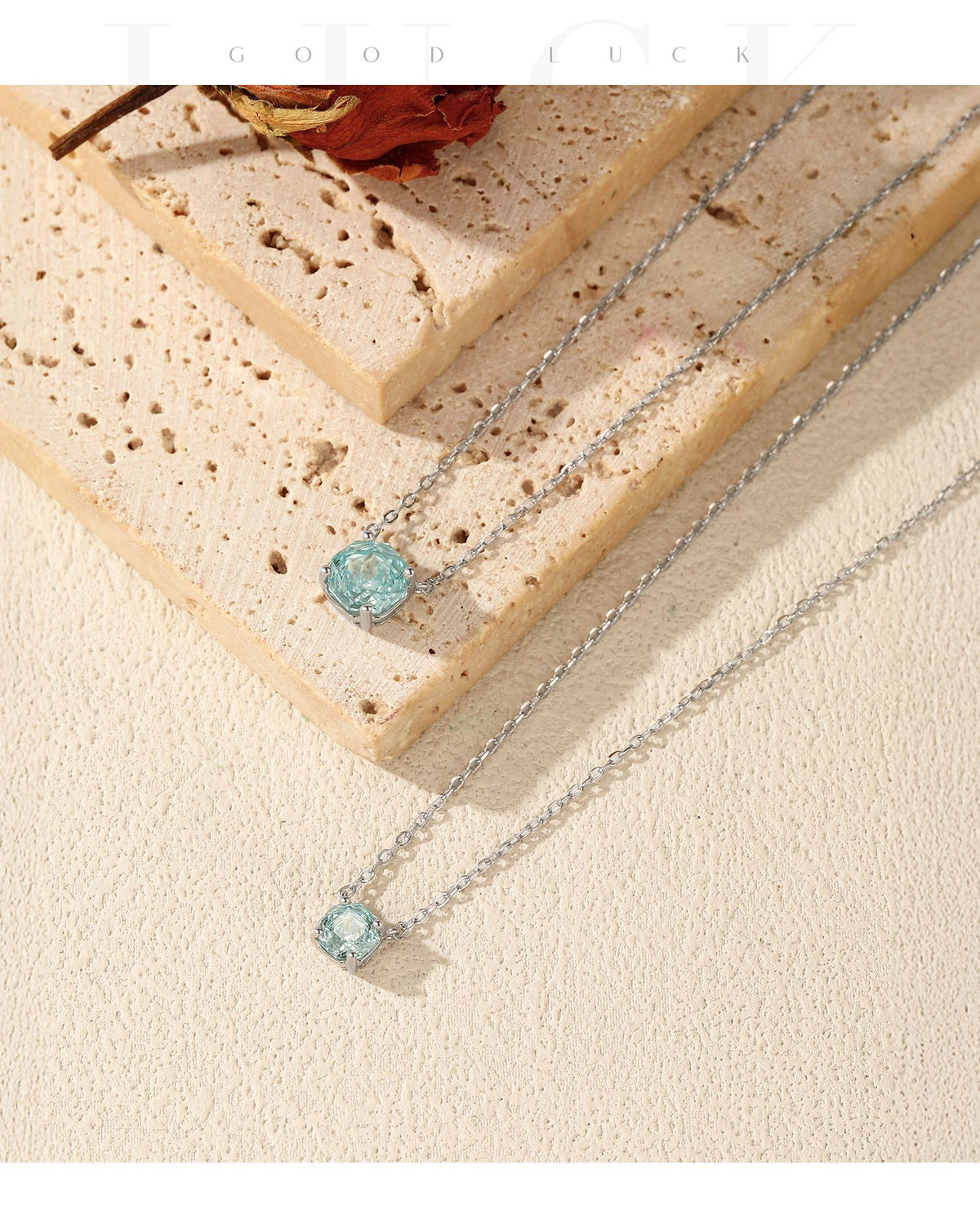 925 Sterling Silver Multicolor Octagonal Rose-Cut Zircon Necklace