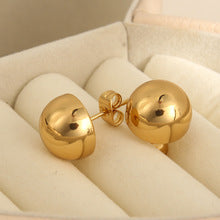 Planderful Hemisphere Stainless Steel Earrings For Women Glossy Statement Jewelry With Personalization Options