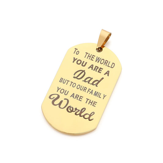 Planderful Stainless Steel Dad Pendant Personalized Gift