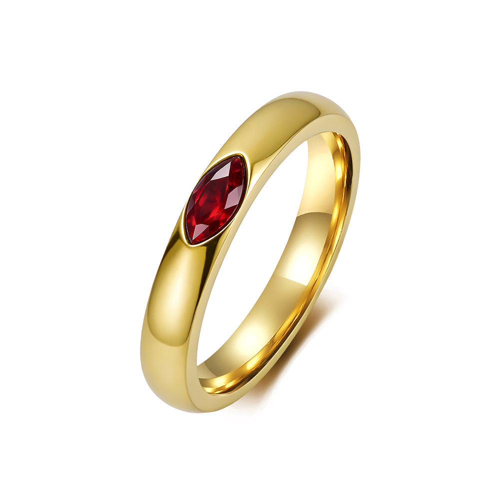 Stainless Steel Gemstone Ring