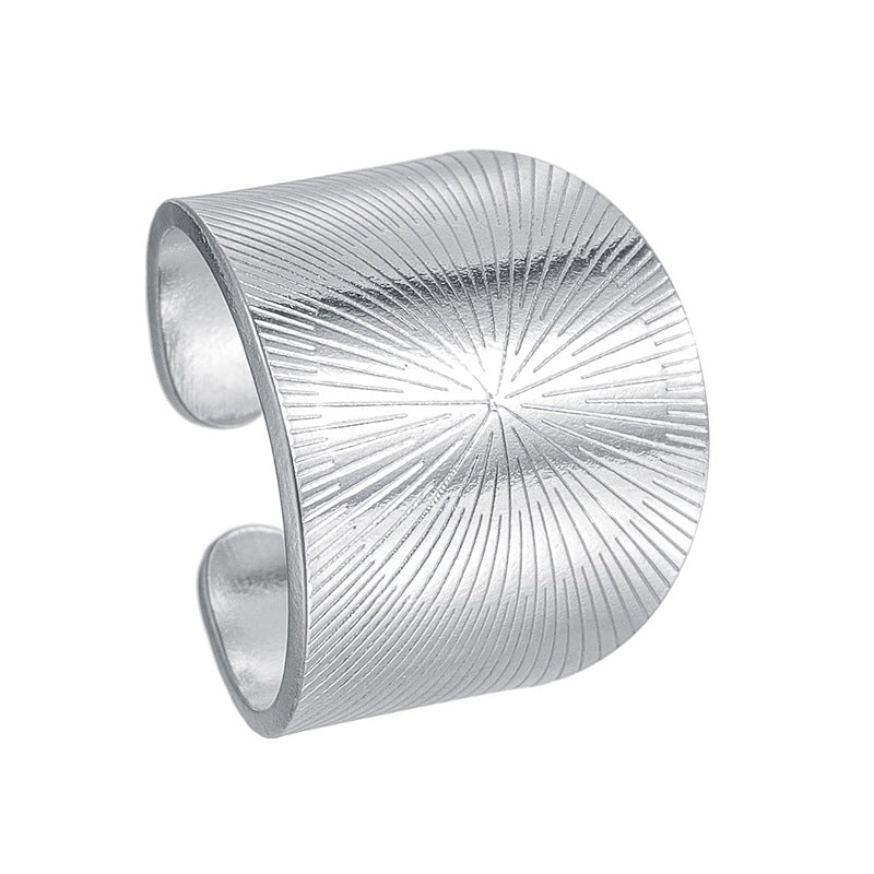 Geometric Ray Stripe Ring Stainless Steel Adjustable Unisex Gift For Couples Planderful Everyday Genie