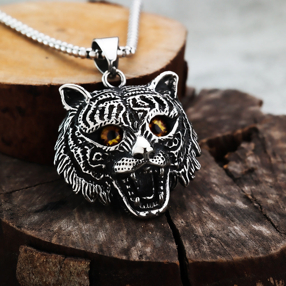 Punk Gem Stainless Steel Men's Pendant Necklace