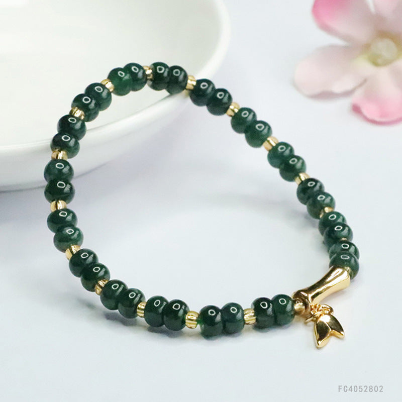 Blue Water Jadeite Abacus Bead Style 3 Bracelet