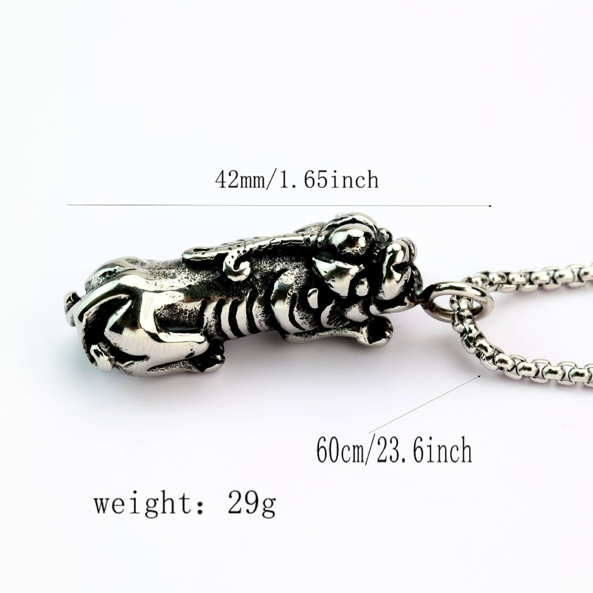 Vintage Stainless Steel Men's Pendant Necklace