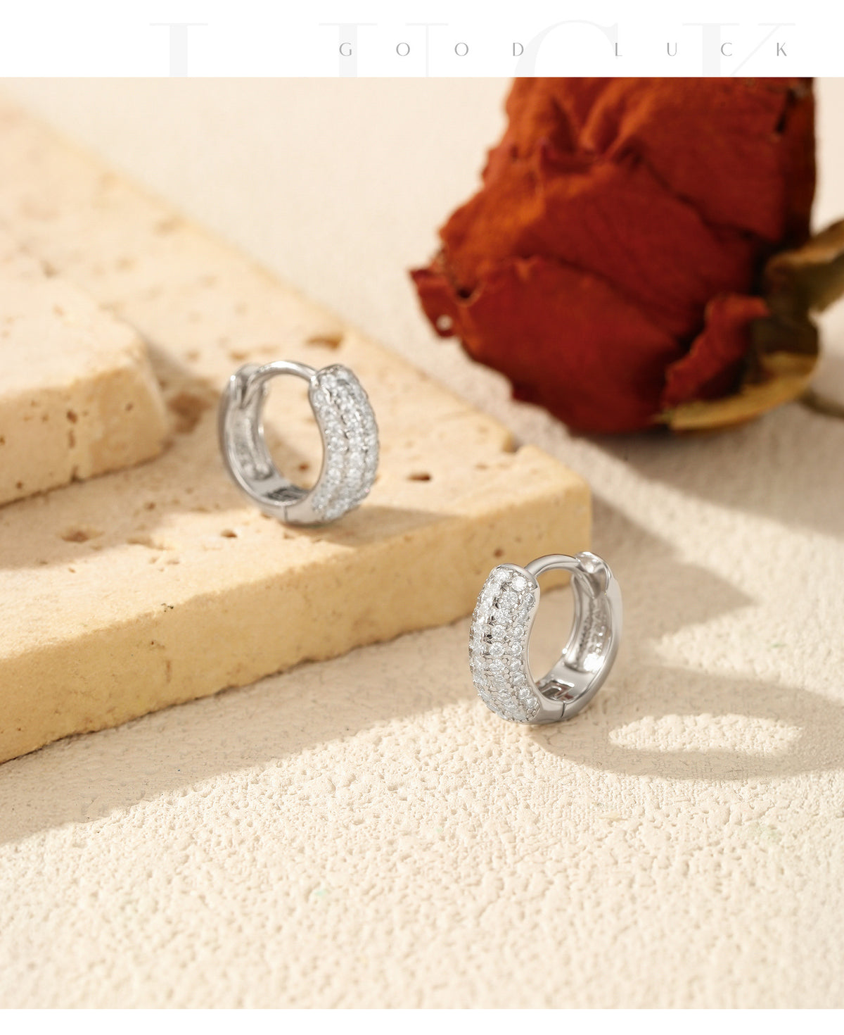 925 Sterling Silver Sparkling Moissanite Hoops