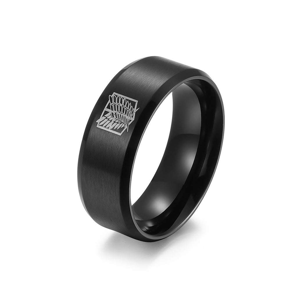 Attack on the Giant Freedom Wings Titanium Steel Ring for Men