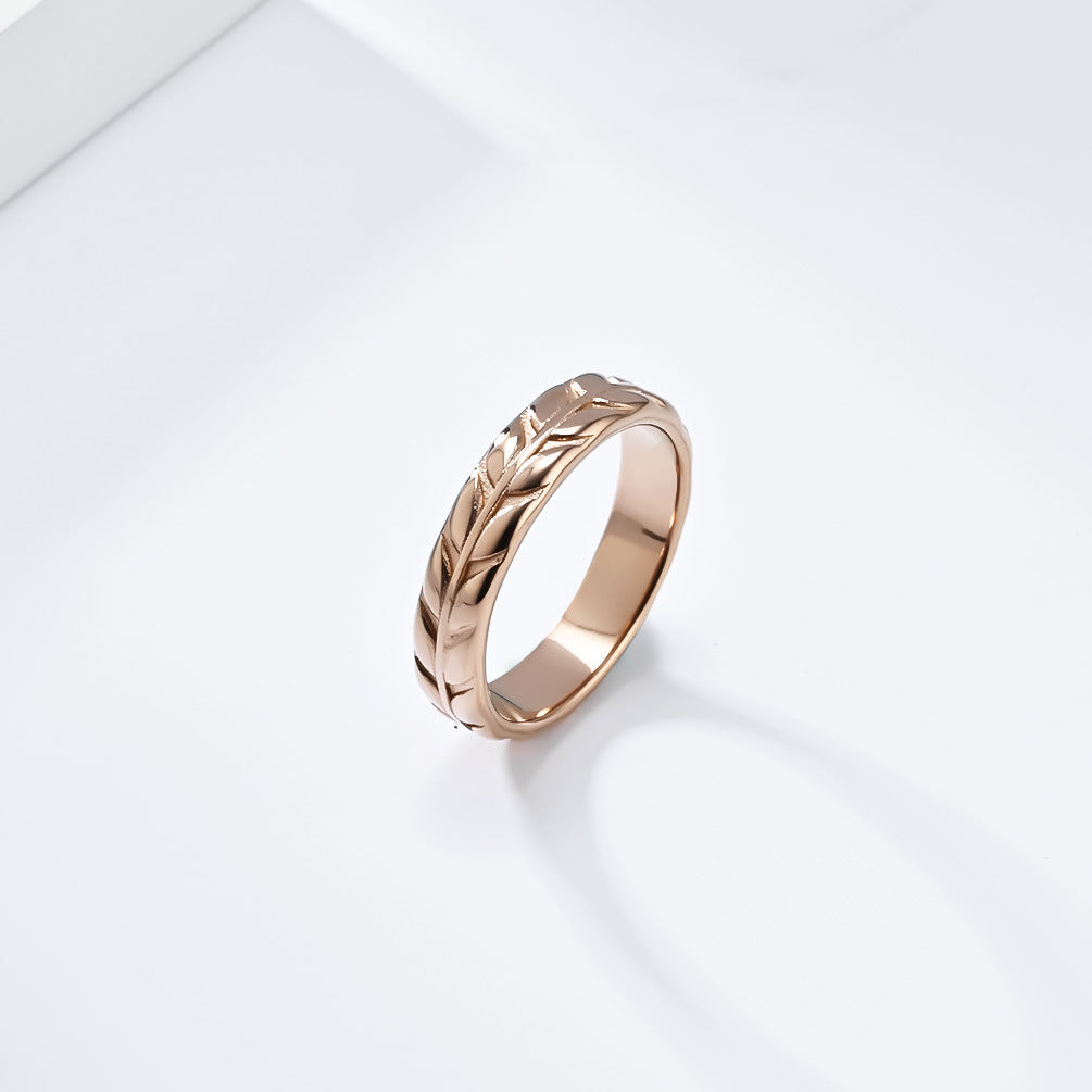 Planderful Everyday Genie Rhombus Tulip Titanium Steel Ring For Women Light Luxury Gold Plated