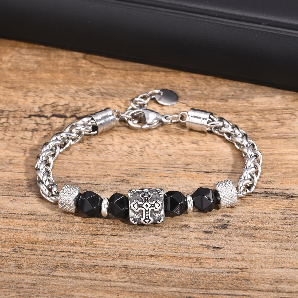 Stainless Steel Hip Hop Zircon Tiger's Eye Ring and Bracelet Men's Turquoise Wear