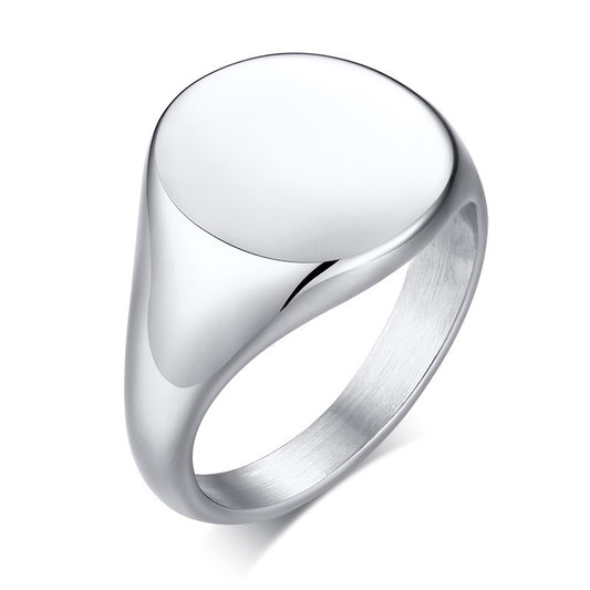 Stainless Steel Bare Body Ring Ins Cold Wind Cool Wide Surface Ring Women