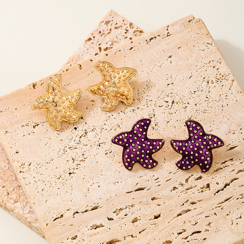 Planderful Vienna Verve Earrings – Cute Color Irregular Starfish Design