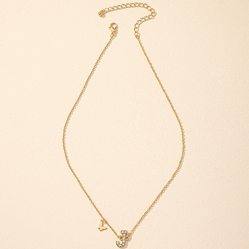 Exquisite Micro-Inlaid Butterfly Pendant Necklace with Unique Chain