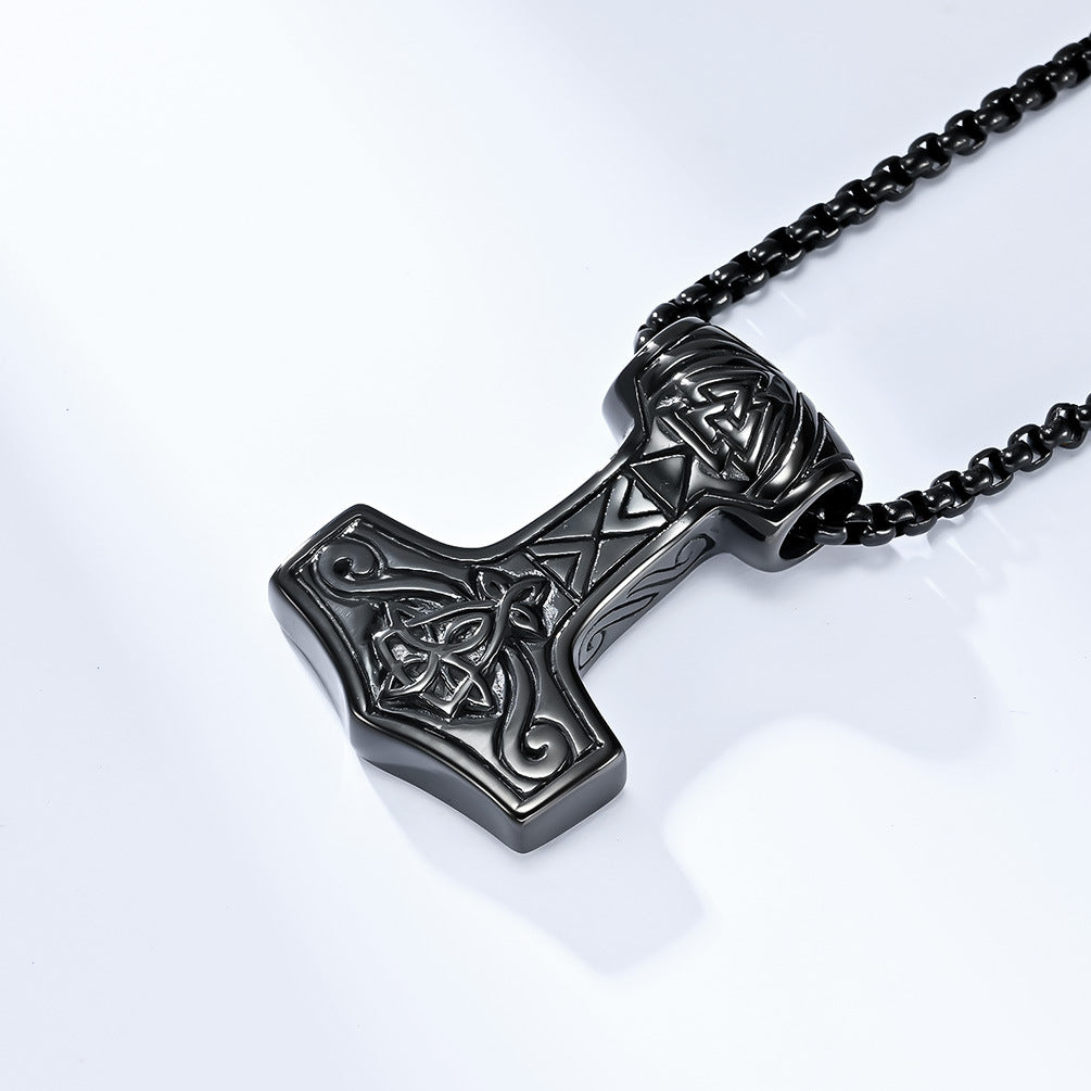 Cross-Border Amazon Nordic Style Viking Thor's Hammer Necklace