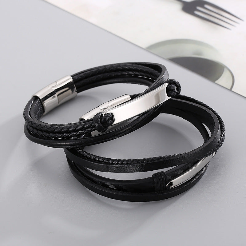Planderful Titanium Steel Bracelet For Men Woven Design