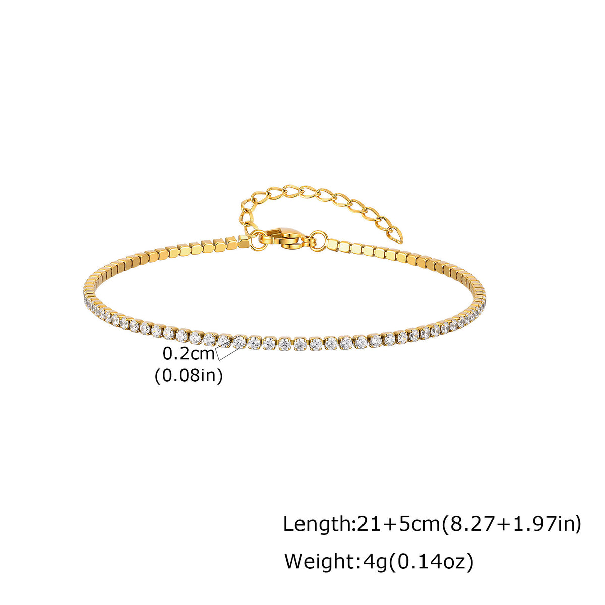 Zircon Stainless Steel Anklet
