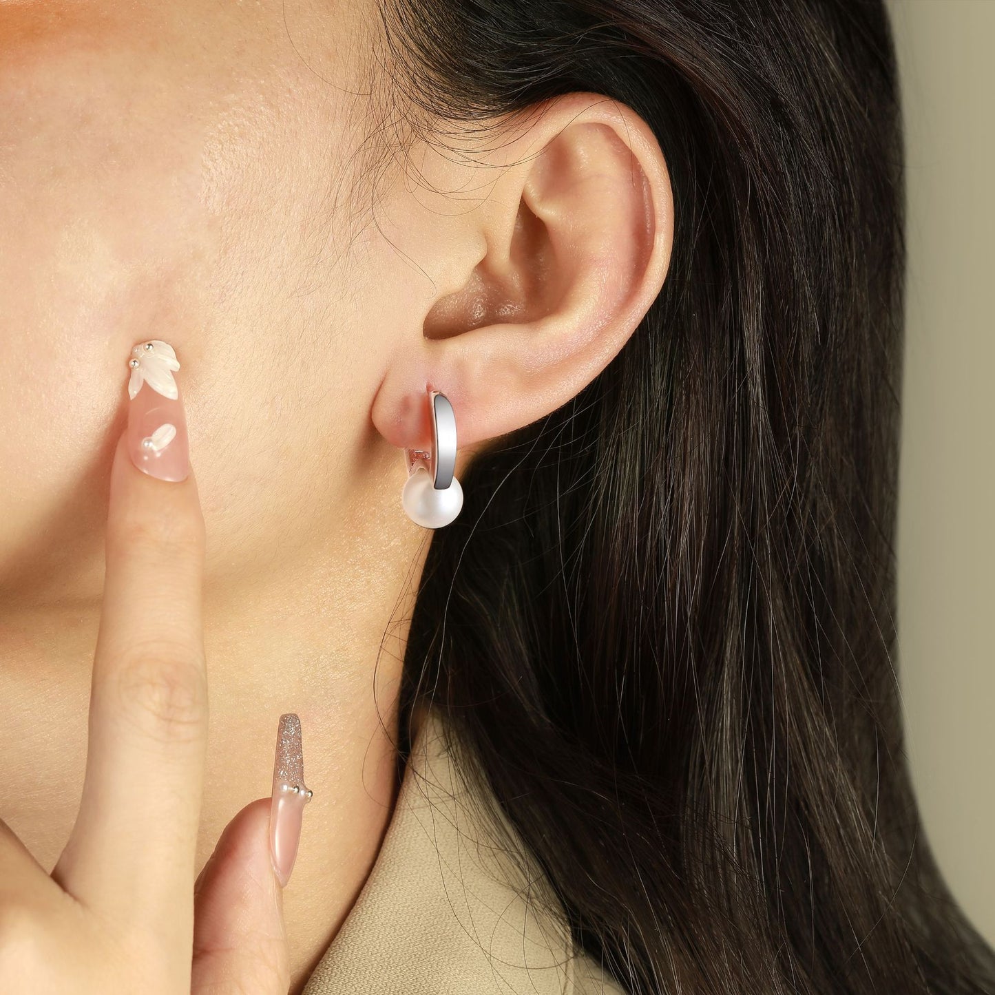 925 Sterling Silver Pearl Earrings Ins Fringed Retro Style