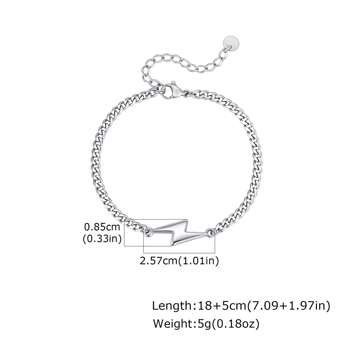 Planderful Stainless Steel Lightning Bracelet For Men Custom