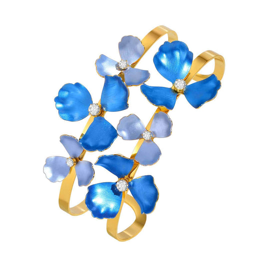 Flower Zircon Stainless Steel Bracelet for Men