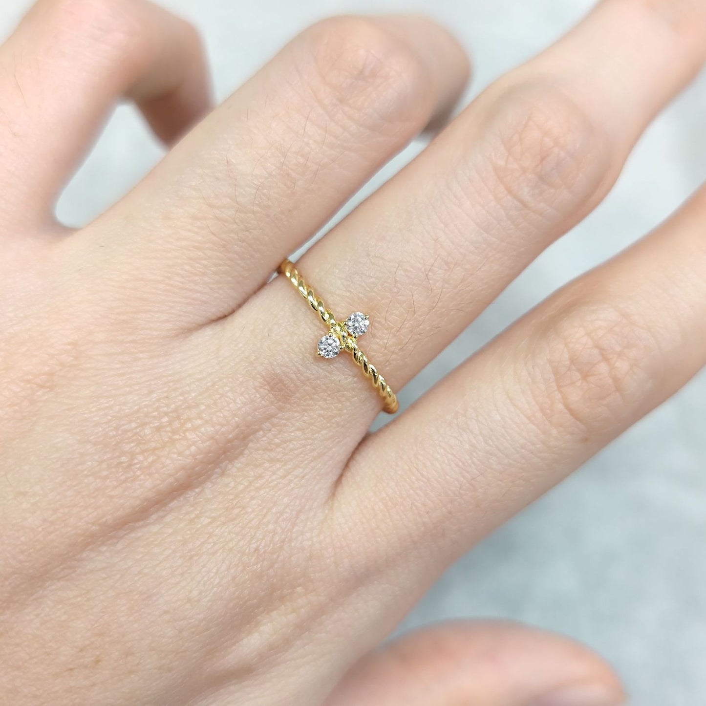 Golden Dawn Series S925 Silver Moissanite Stacking Ring