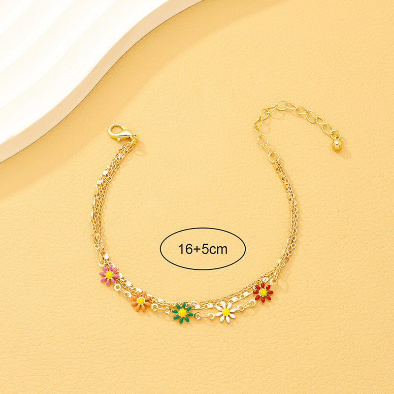 European and American Jewelry: Three-Layer Metal Drop Glaze Bracelet