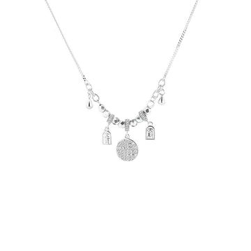 S925 sterling silver auspicious Dali Fu brand inlaid necklace women's national light luxury personality high-end necklace Valentine's Day