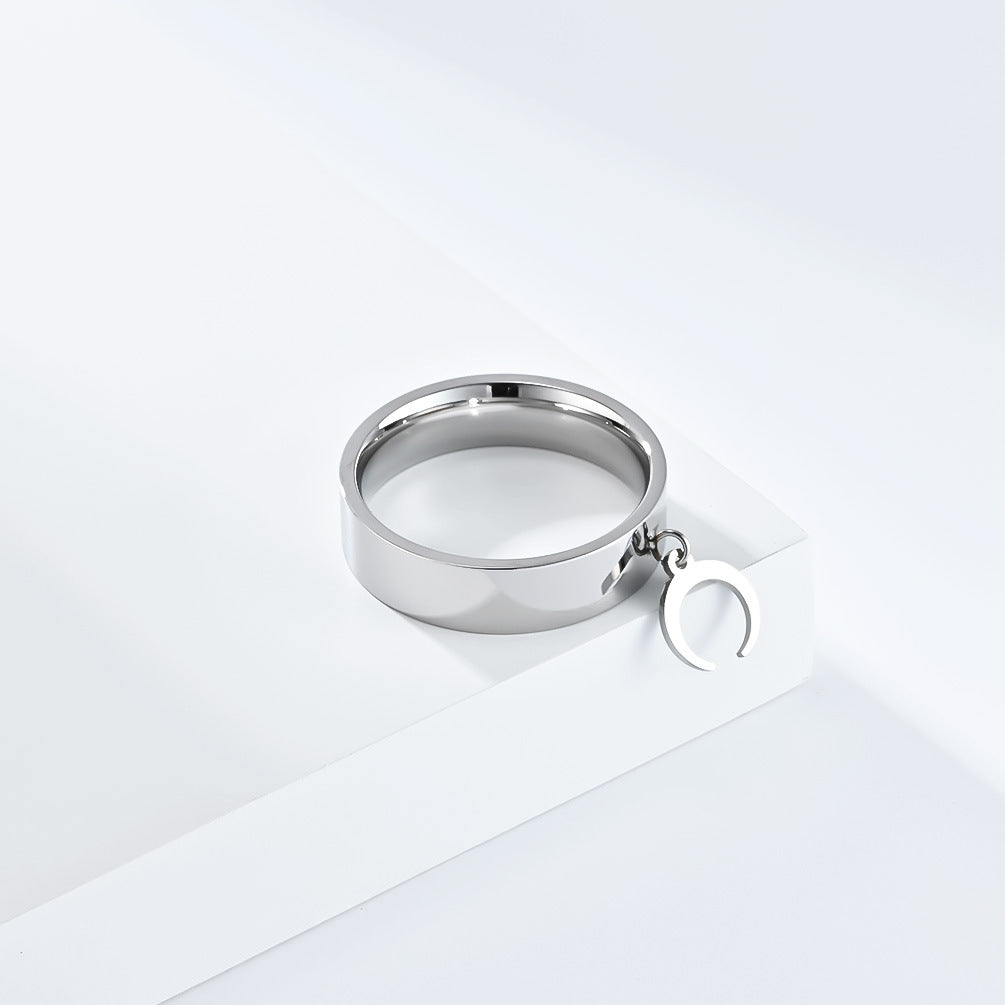 Neutral Wind Star Moon Butterfly Cross Stainless Steel Ring for Men and Women Accessories