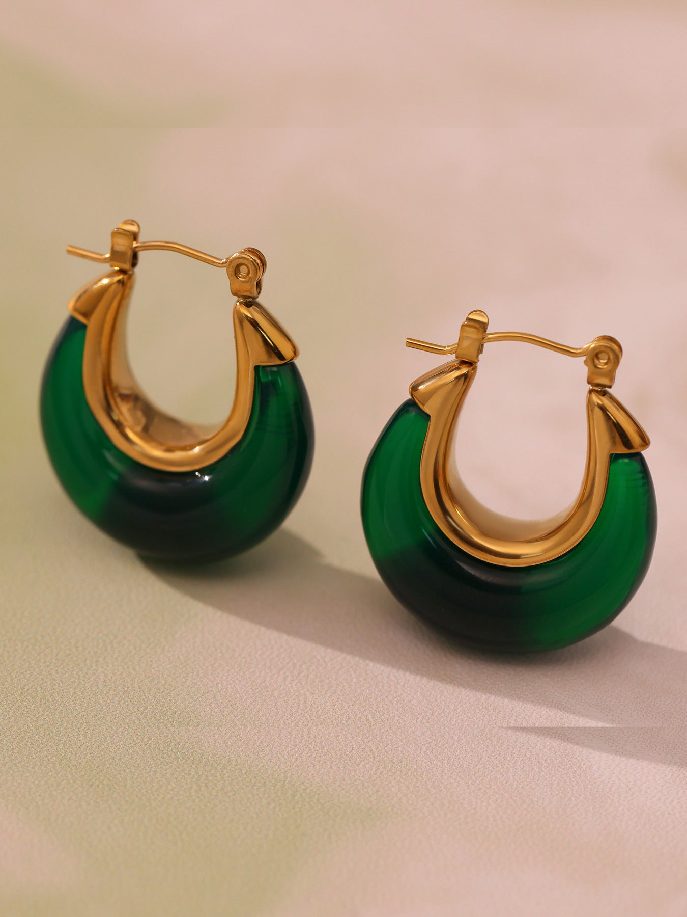 Planderful Moon U Earrings Resin Translucent For Daily Wear