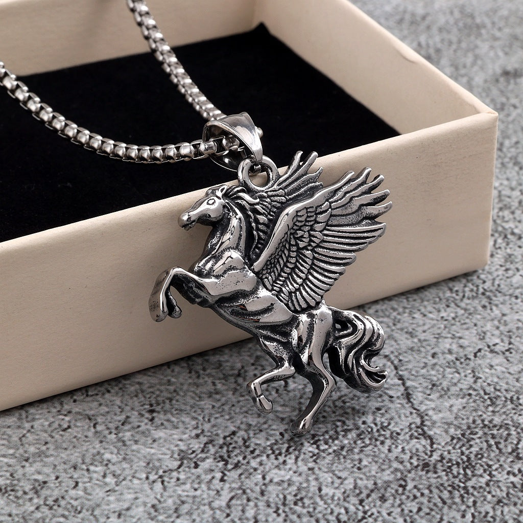 Vintage Stainless Steel Pendant Necklace