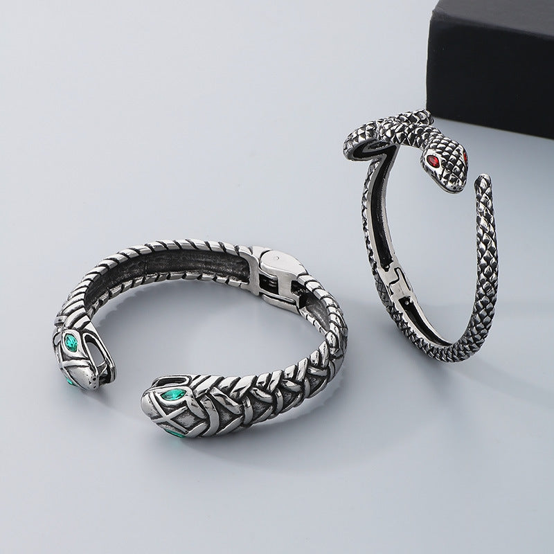 Planderful Snake Bracelet For Men Zircon Encrusted Premium