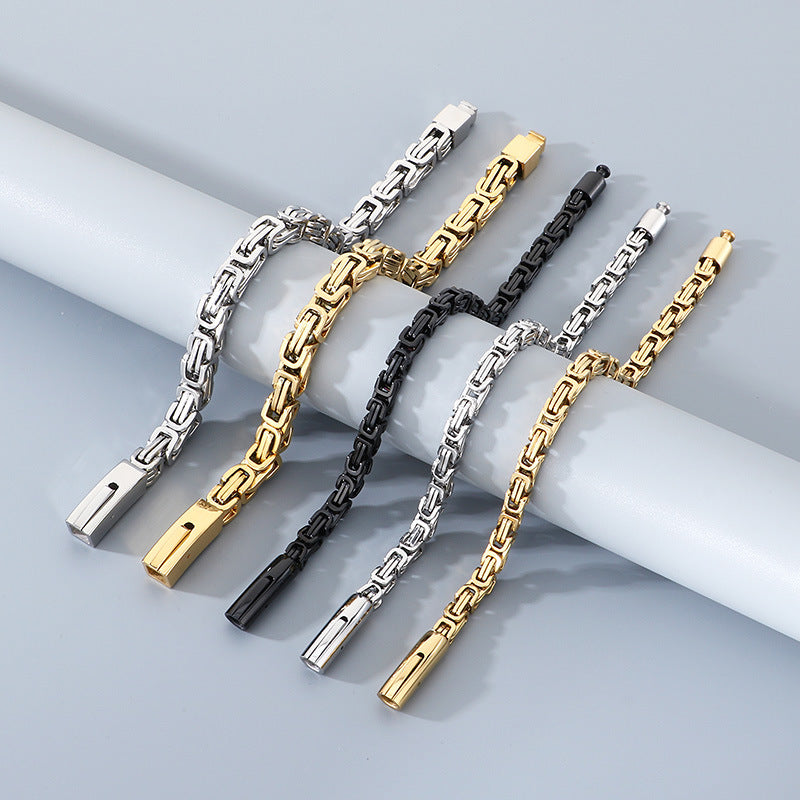 Hip-Hop Double Chain – Vacuum Electroplated Emperor Chain Stainless Bracelet